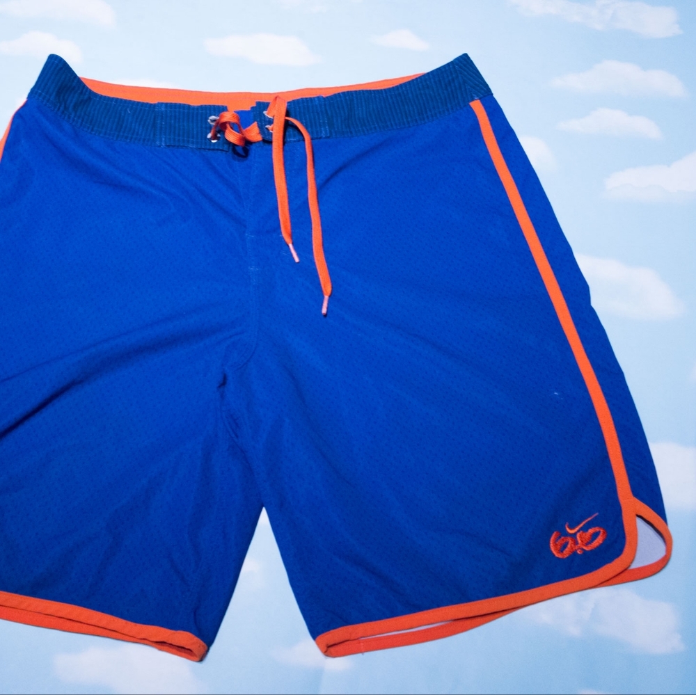 Nike 6.0 Blue and Orange Swim Trunks Men's Size Large